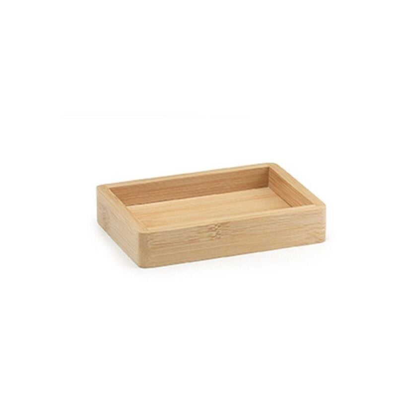 foto del prodotto gedy porta sapone da appoggio in bambu modello bonnie dim. cm lxpxh 13,4x9,6x2,5 legno naturale