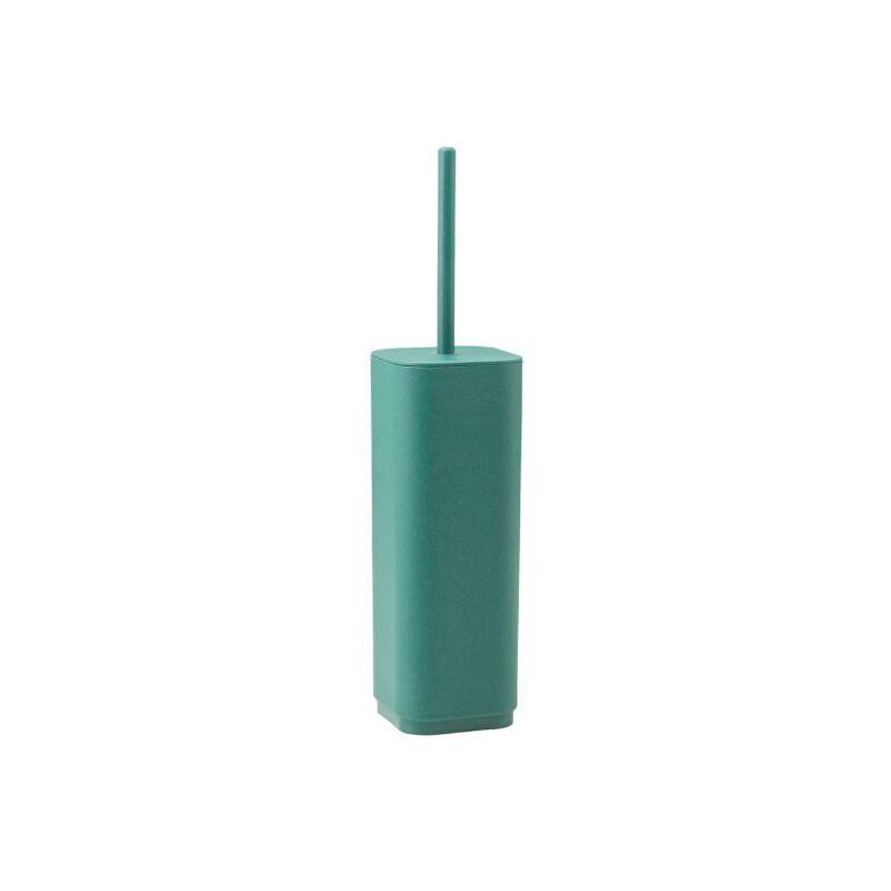 foto del prodotto gedy porta scopino wc da appoggio in resine termoplastiche riciclate modello ekopla dim. cm lxpxh 9x9x38,8 verde