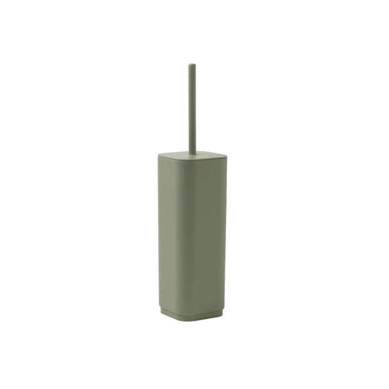 foto del prodotto gedy porta scopino wc da appoggio in resine termoplastiche riciclate modello ekopla dim. cm lxpxh 9x9x38,8 verde salvia