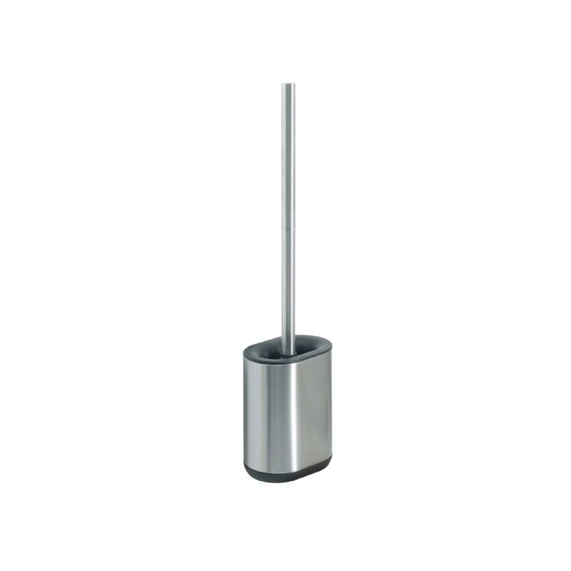 foto del prodotto gedy porta scopino wc da appogio parete in acciaio inox modello biagio dim. cm lxhxp 11,4x45x7,7 cromato