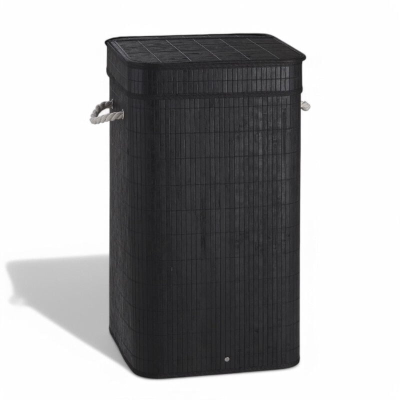 foto del prodotto gedy portabiancheria cesta casalinga a scatola 35.5x35.5xh63 cm in bamb tatami nero