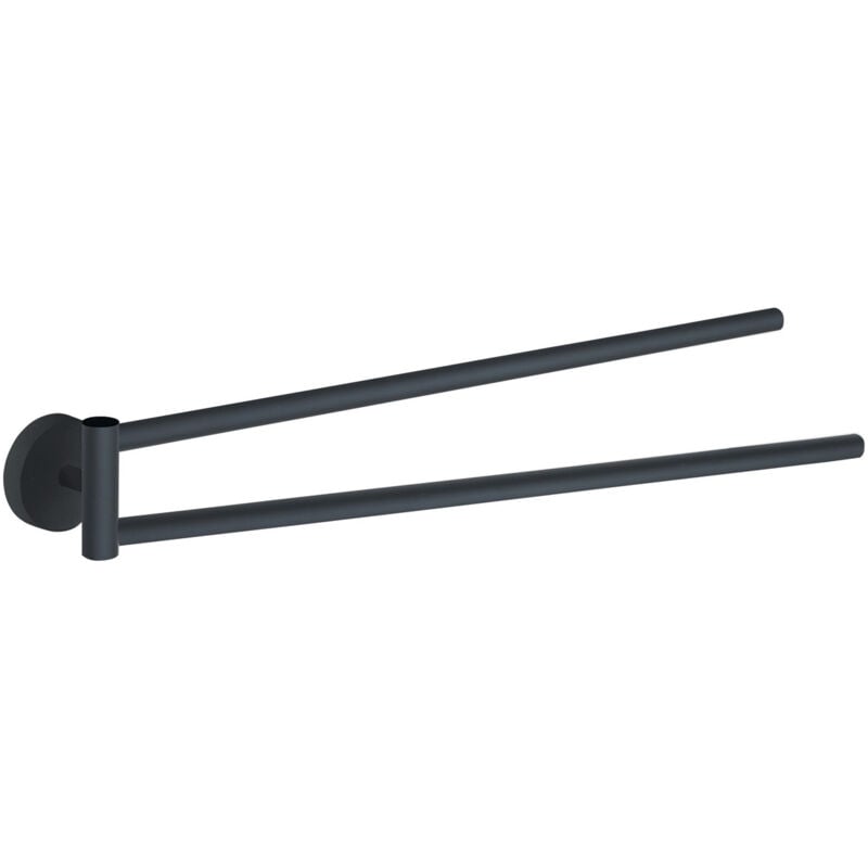 foto del prodotto gedy portasalviette a snodo da muro in acciaio inox e cromall 2323 serie eros nero matt