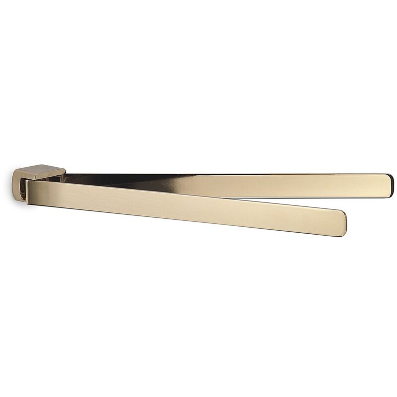 foto del prodotto gedy portasalviette a snodo da muro in ottone e cromall pi23 serie pirenei oro