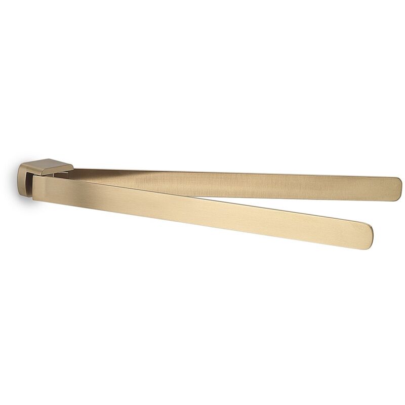 foto del prodotto gedy portasalviette a snodo da muro in ottone e cromall pi23 serie pirenei oro matt