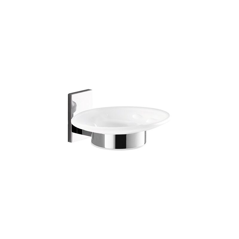 foto del prodotto gedy portasapone maine da muro cm. 14 6x10 bianco finitura cromo di