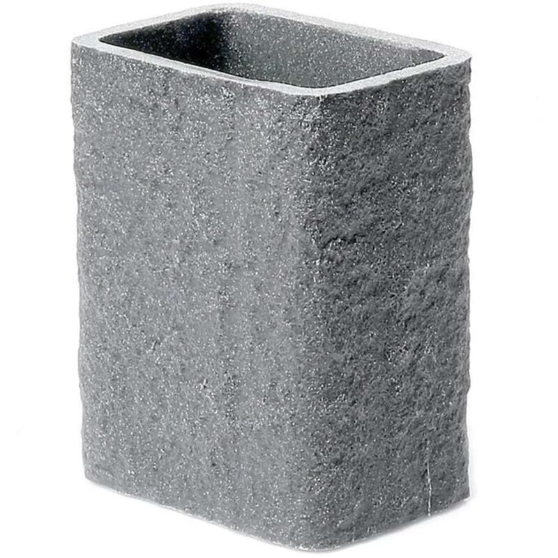 foto del prodotto gedy - portaspazzolini aries da appoggio cm. 9 2x6 5 in resina grigio