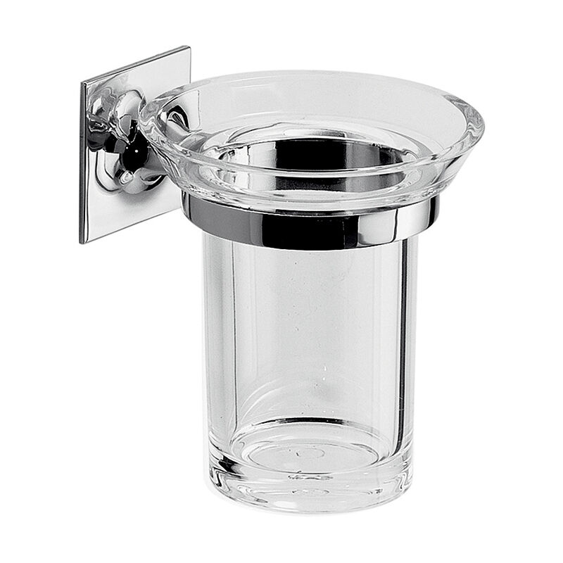 foto del prodotto gedy portaspazzolini da muro in ottone e cromall wz10 serie wizard cromato