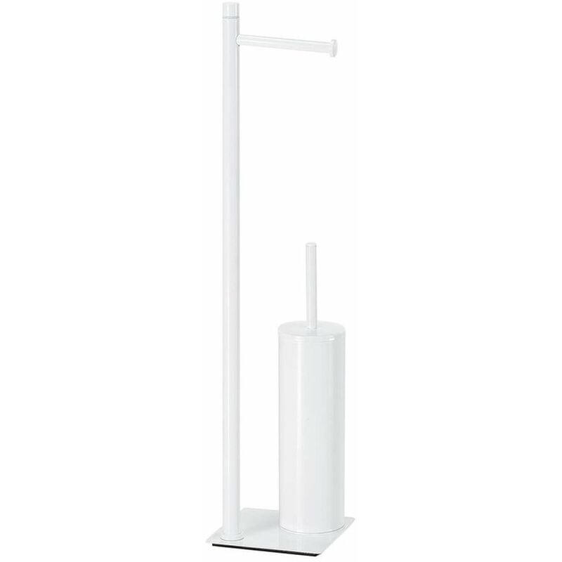 foto del prodotto gedy sapho trilly portarotolo e scopino wc, da appoggio, bianco opaco tr3222