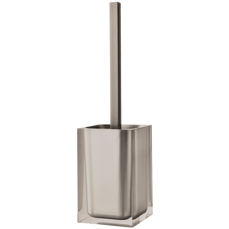 foto del prodotto gedy - scopino wc d'appoggio con ciuffo in setole linea rainbow ra33 tortora