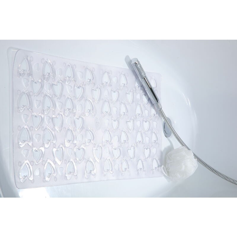 foto del prodotto gedy tappetino antiscivolo doccia cuore tappeto trasparente per vasca cm 36x75