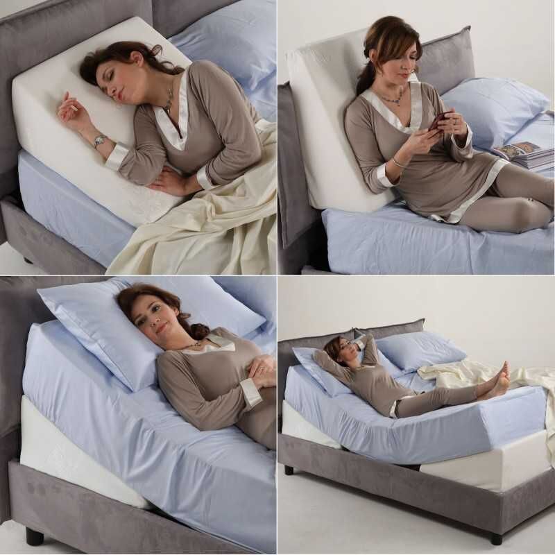 foto del prodotto geemma cuscino ortopedico cuneo da letto con 2 fodere analergiche per leggere e migliorare la postura
