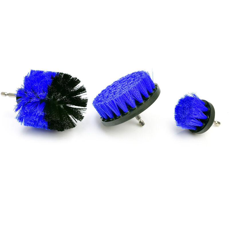 foto del prodotto geko set 3 spazzole spazzola rotante per trapano pulizia ceramica fughe griglie