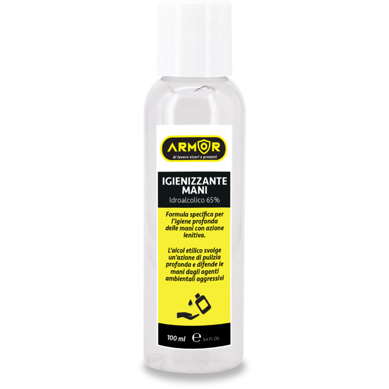 foto del prodotto gel igienizzante mani 100 ml, indroalcolico al 65 , massima igiene e azione lenitiva, made in italy