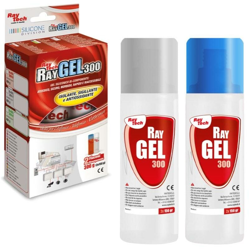 foto del prodotto gel siliconico bicomponente raytech trasparente 2pz raygel300 t