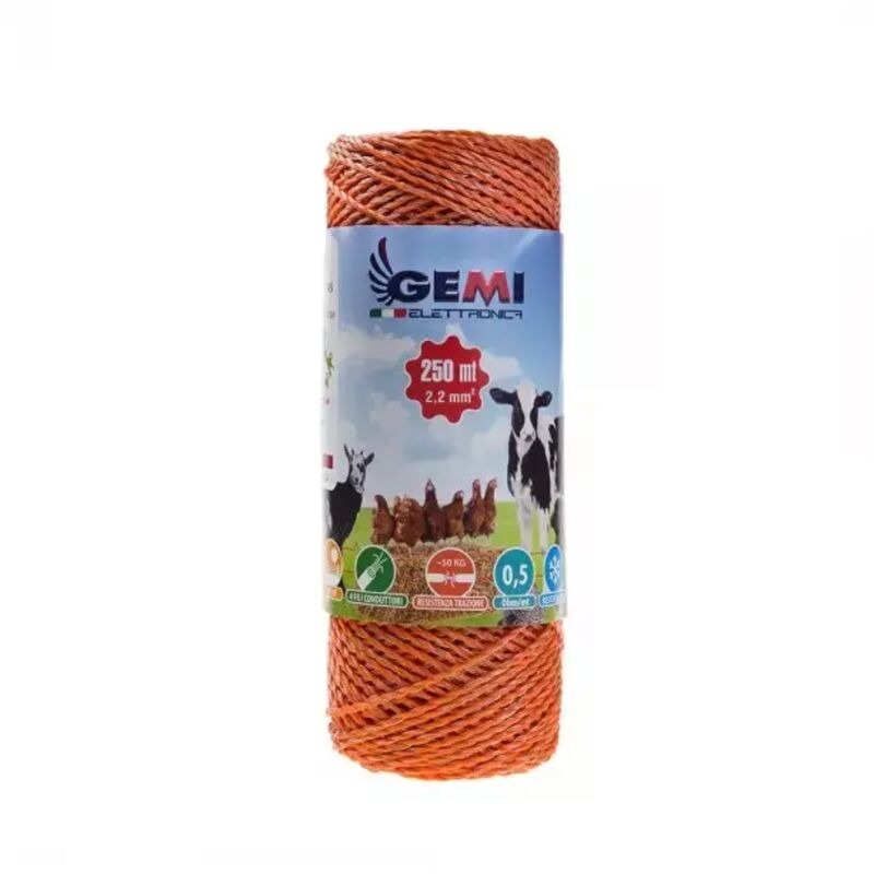 foto del prodotto gemi elettronica filo conduttore 250 mt 2.2 mm per recinto elettrico recinti elettrici recinti elettrificati recinzioni elettrificate per animali