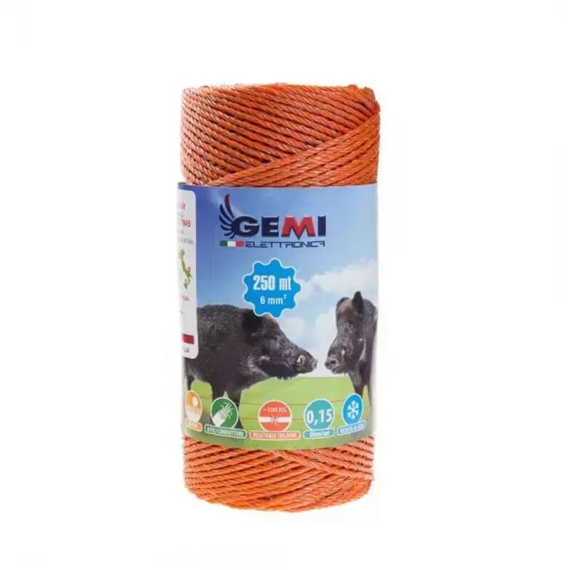 foto del prodotto gemi elettronica filo conduttore 250 mt 6 mm per recinto elettrico recinti elettrici recinti elettrificati recinzioni elettrificate per animali