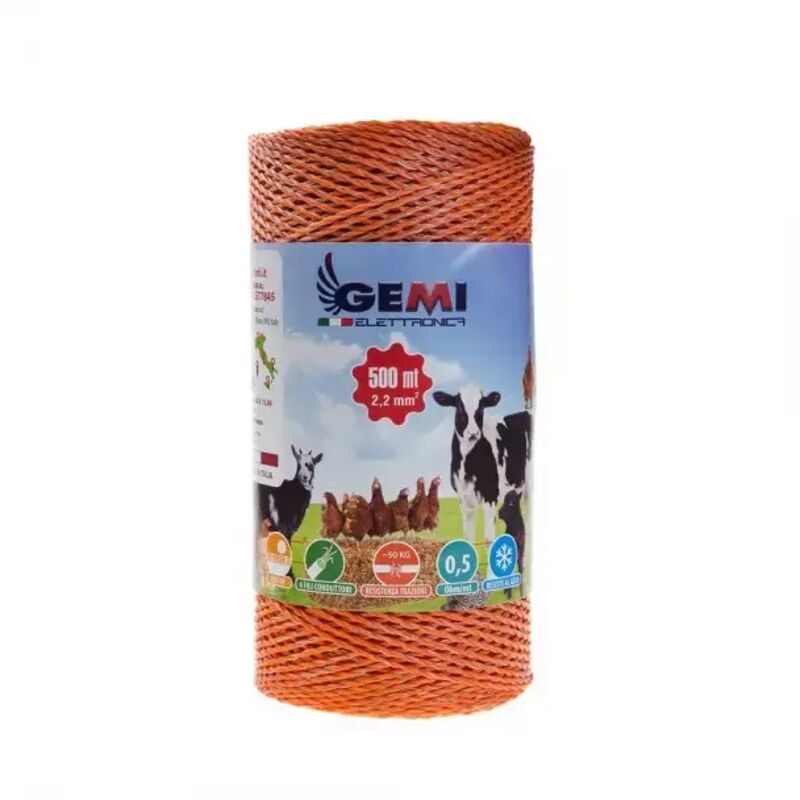 foto del prodotto gemi elettronica filo conduttore 500 mt 2.2 mm per recinto elettrico recinti elettrici recinti elettrificati recinzioni elettrificate per animali