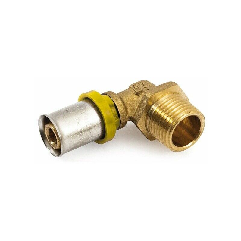 foto del prodotto general fittings gomito tubo multistrato a pressare x acqua gas trident gf 16x1 2 m maschio curva