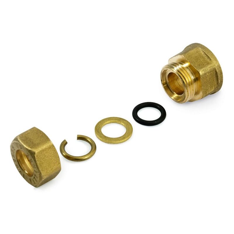 foto del prodotto general fittings raccordo diritto femmina 3 4 x18 a compressione in ottone con anello di serraggio ed o ring di tenuta, per tubo rame 120002h051800a