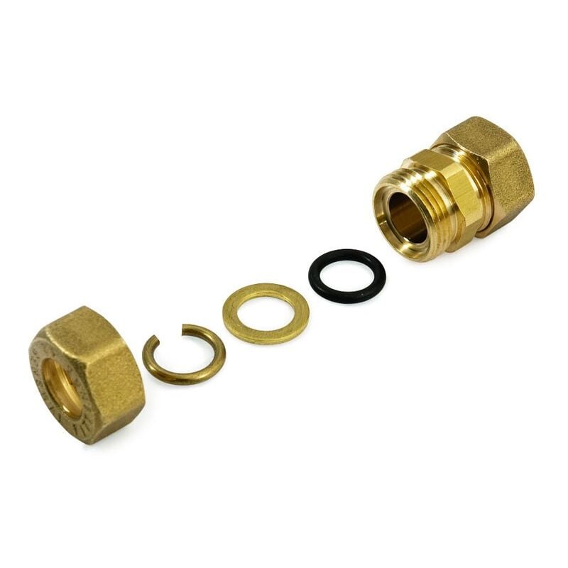 foto del prodotto general fittings raccordo m a compressione 16x16 in ottone con anello di serraggio ed o ring di tenuta, per tubo rame 120000h161600a