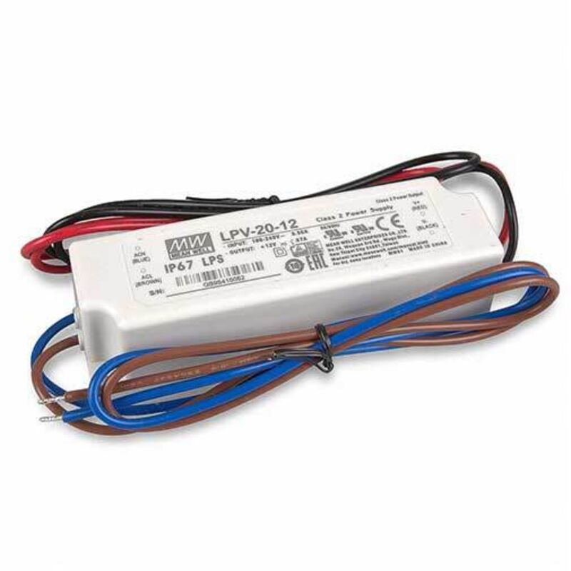 foto del prodotto general meanwell lpv 20 12 alimentatore switching a uscita singola 12v 20w 1,67a impermeabile ip67