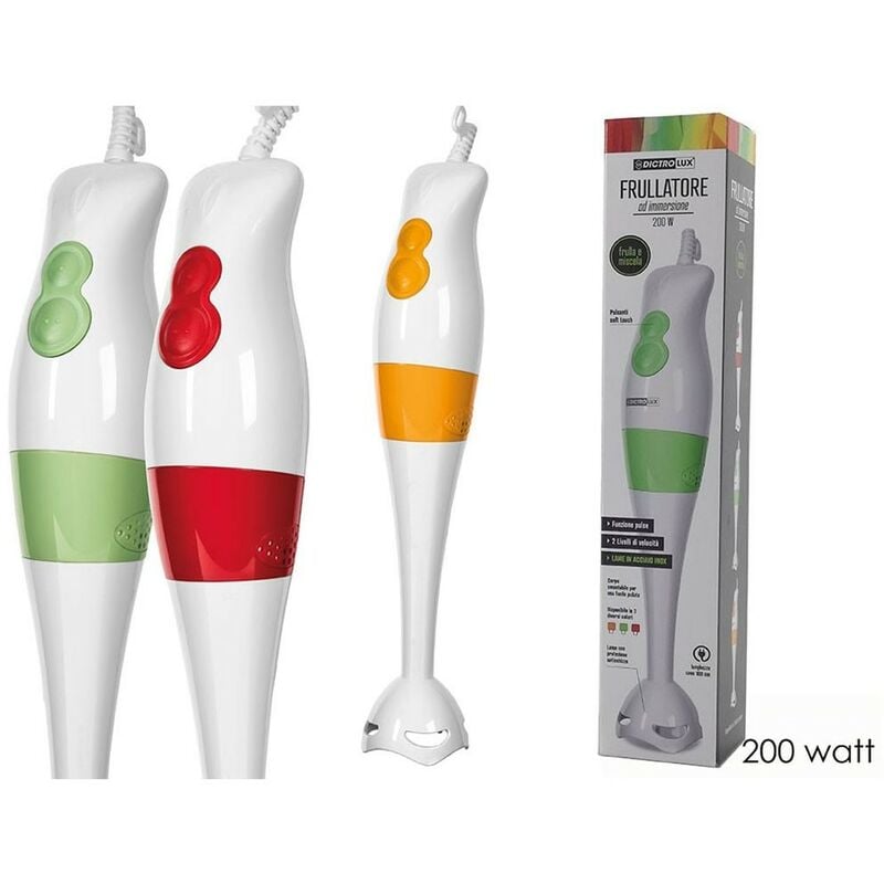 foto del prodotto general trade frullatore ad immersione macinatore sminuzzatore lame in acciaio 200w anti schizzo 2 livelli di velocit 