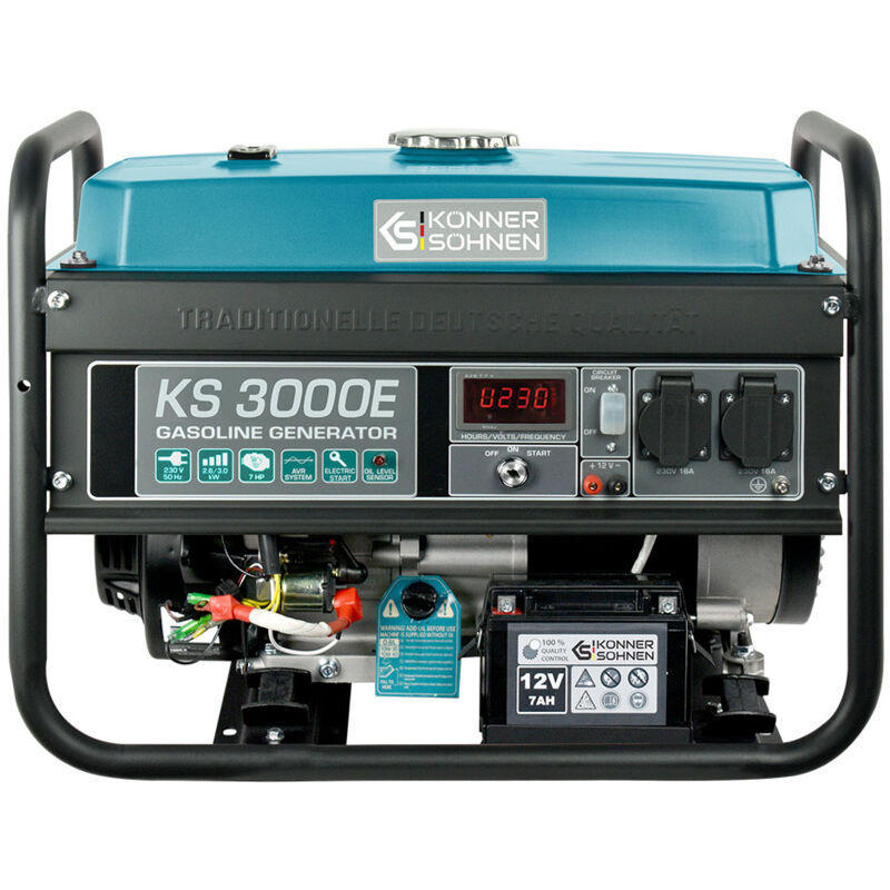 foto del prodotto generatore a benzina ks 3000e k nner s hnen 3000 w, avr, manuale elettrico