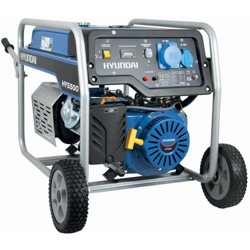 foto del prodotto generatore corrente carrellato hyundai hy5500 13hp potenza max 5.5kw 28lt