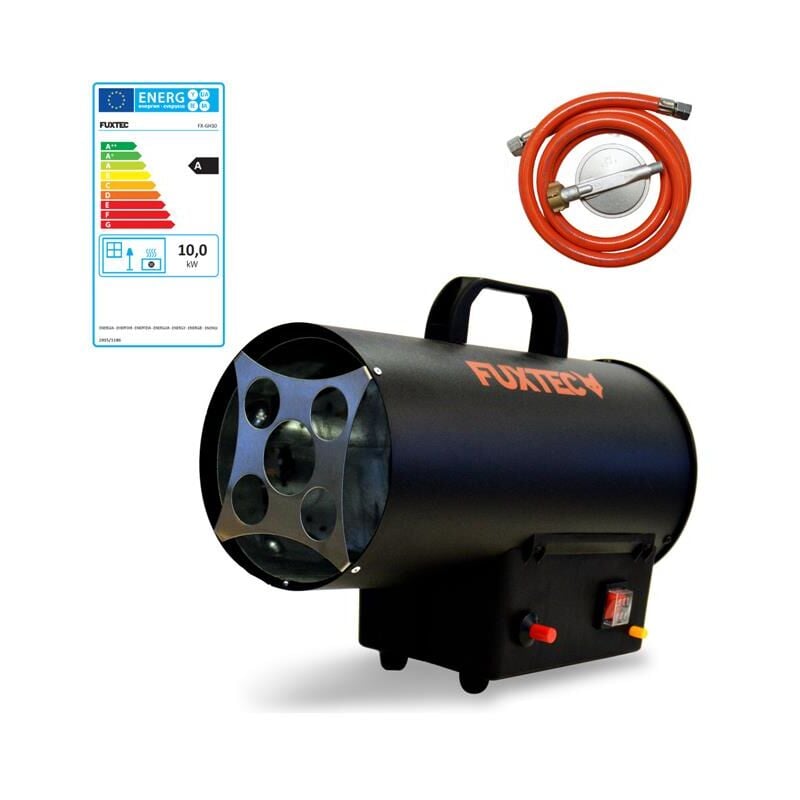 foto del prodotto generatore di calore a gas fuxtec gh10 10 kw di potenza termica, 300 m h di portata d aria calda, riscaldamento industriale gas butano propano