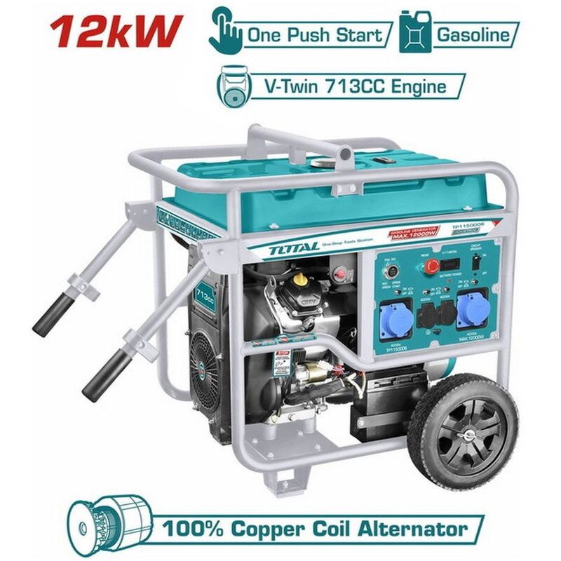 foto del prodotto generatore di corrente carrellato 12kw total