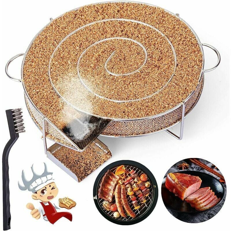 foto del prodotto generatore di fumo freddo per affumicare carne e pesce con spazzola per la pulizia della griglia del barbecue