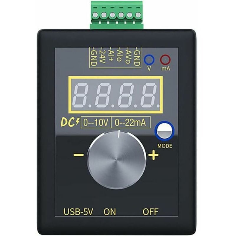 foto del prodotto generatore di segnale analogico 0 10v 0 4 20ma, corrente e tensione, batteria al litio integrata per pannello di debug plc, nero lablanc
