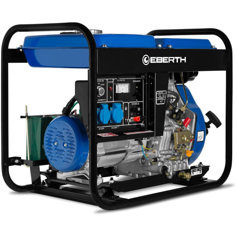 foto del prodotto generatore diesel 5000w 10hp 4t monofase, 230v/12v, avviamento elettrico eberth