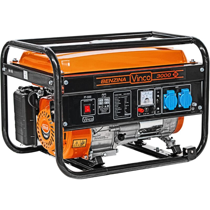 foto del prodotto generatore elettrico vinco 2,8 kw 200 cc benzina gbz3000 motore 4 tempi 24306 