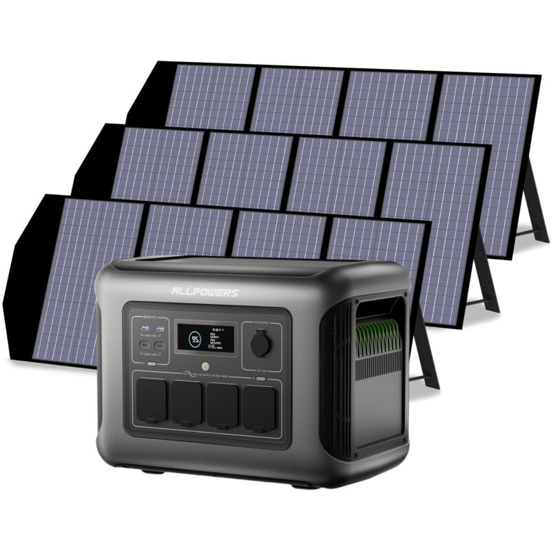 foto del prodotto generatore solare r600 con pannello solare da 100 w, 600 w punta 1200 w uscita ac, batteria lifepo4, alimentazione mobile per giardino allpowers