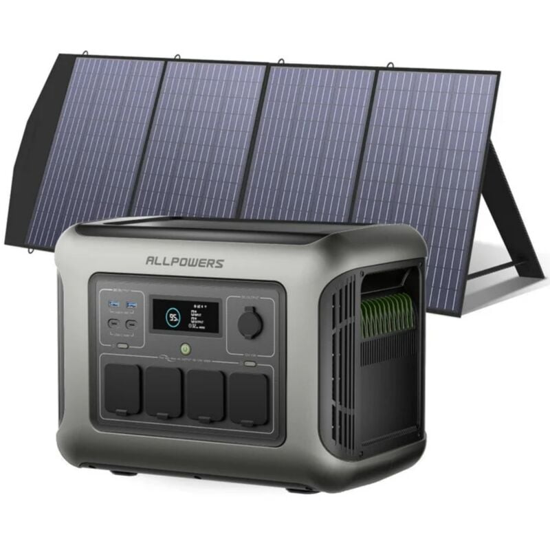foto del prodotto generatore solare r600 con pannello solare da 200 w, 600 w punta 1200 w uscita ac, batteria lifepo4, alimentazione mobile per giardino allpowers