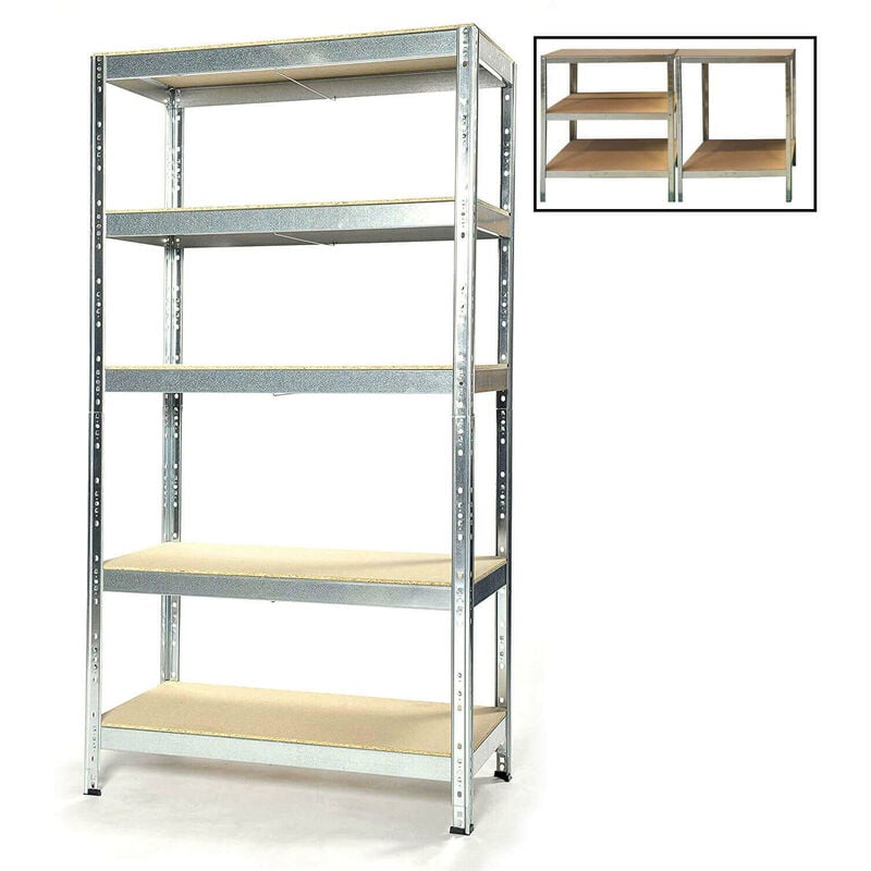 foto del prodotto generico - scaffale zincato 5 ripiani cm 90x40x h.180 portata 175 kg a ripiano