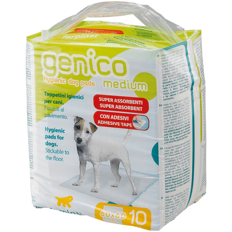 foto del prodotto genico medium tappetini igienici per cani in materiale super assorbente. misura medium.. variante genico medium misure 60 x h 60 cm ferplast