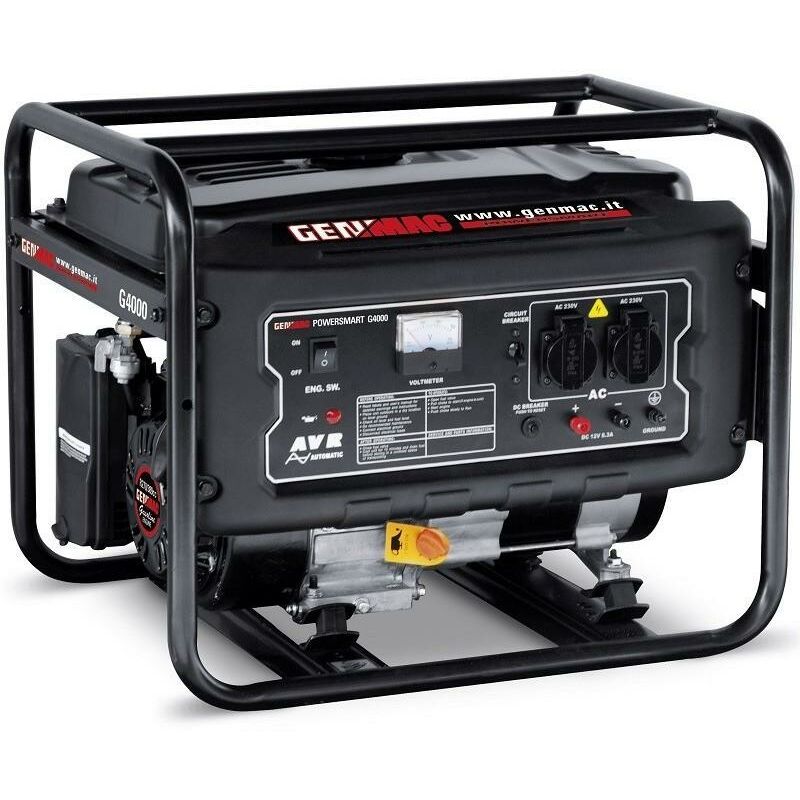 foto del prodotto genmac generatore di corrente gruppo elettrogeno g4000, benzina 4 tempi, 4 kw avr, mci psgeg4000