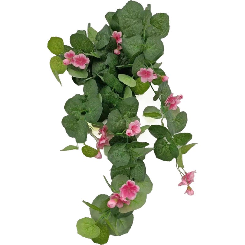 foto del prodotto geraneo cespuglio cadente artificiale con 71 foglie e 27 fiori fiori rossi h cm 70