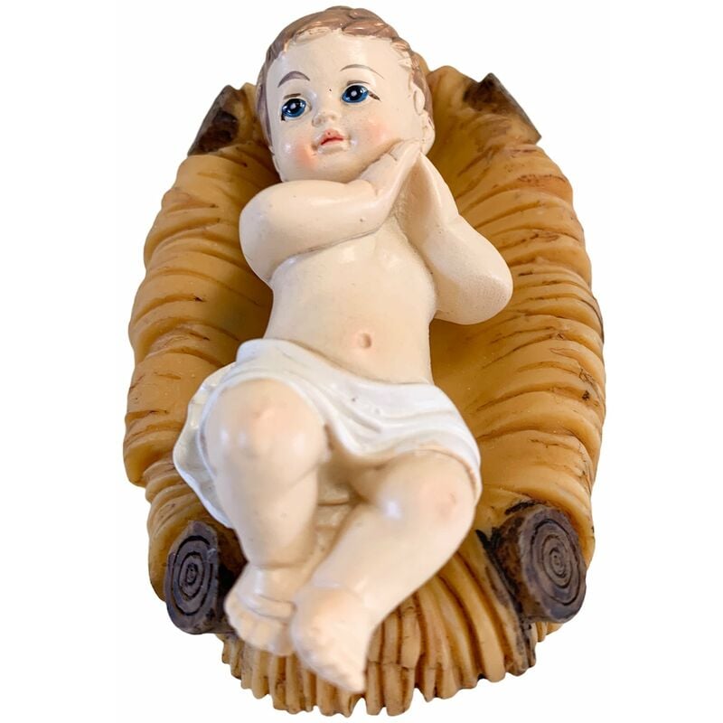 foto del prodotto ges bambino con culla statua bambinello per presepe in poliresina large