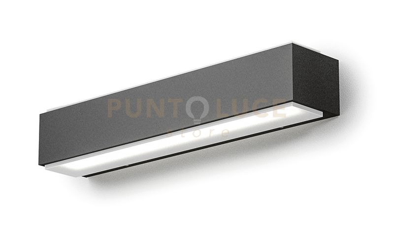 foto del prodotto ges963c applique led 3000k 919lm 20w alluminio ip65 grigio antracite 36cm