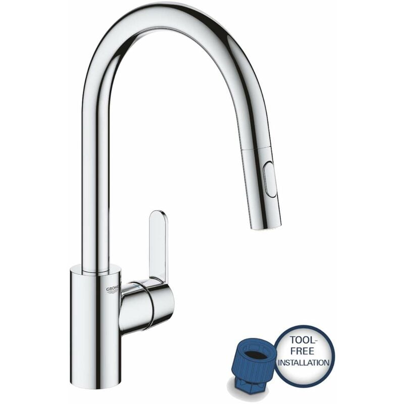 foto del prodotto get - miscelatore da lavello con doccetta estraibile, cromo 31484001 - grohe