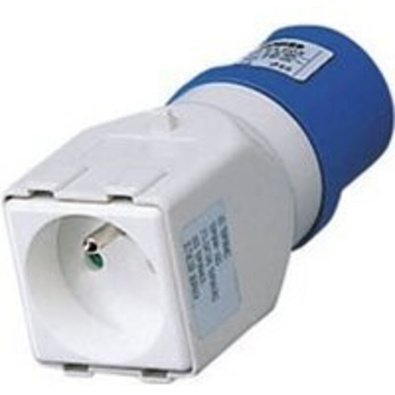 foto del prodotto gewiss adattatore da industriale a civile ic 16a 230v 2x2p t cod. gw64203 