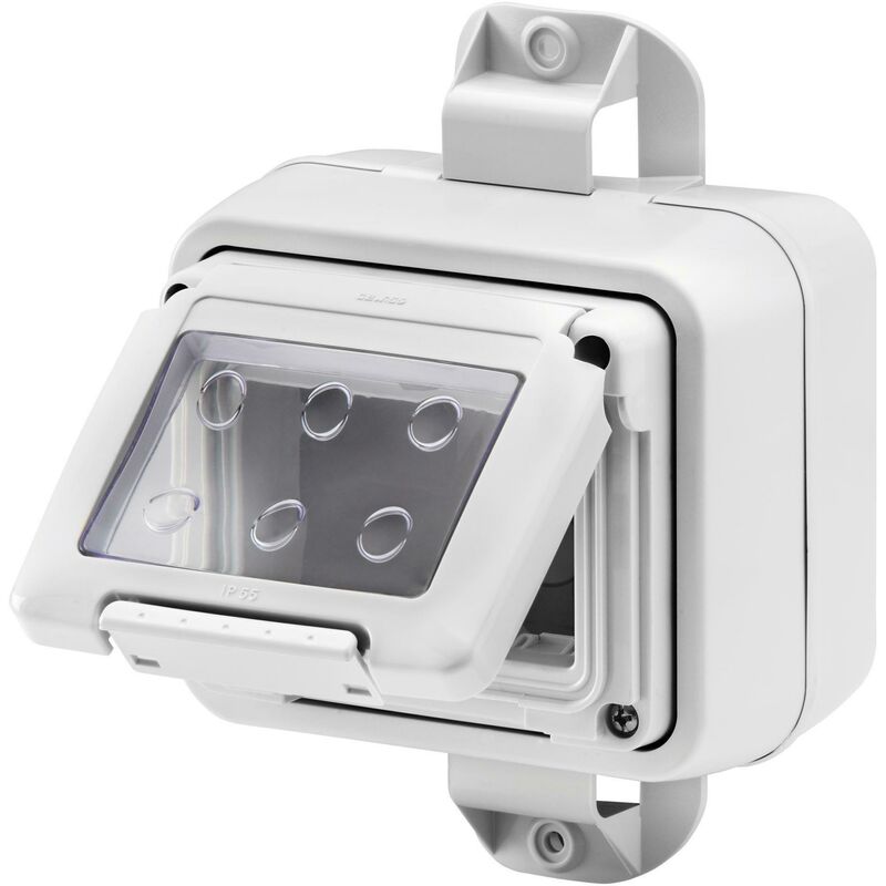 foto del prodotto gewiss contenitore per apparecchi system 3 posti fissaggio abbraccio palo grigio fissaggio abbraccio palo gw27057