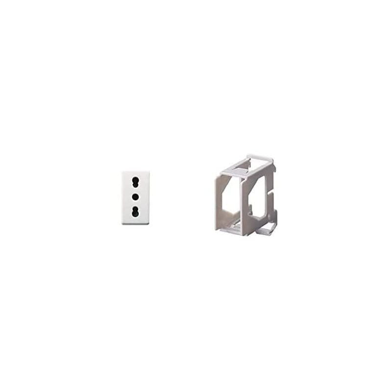 foto del prodotto gewiss dy01007 serie system nr. 1 sopporto per montaggio su guida din un modulo compresa con nr. 1 presa bivalente
