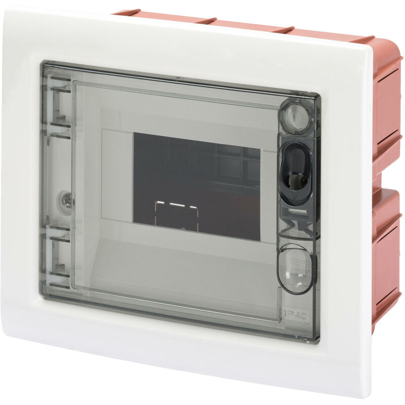 foto del prodotto gewiss gw 40603 centralino con porta trasparente fum da incasso 6m ip40