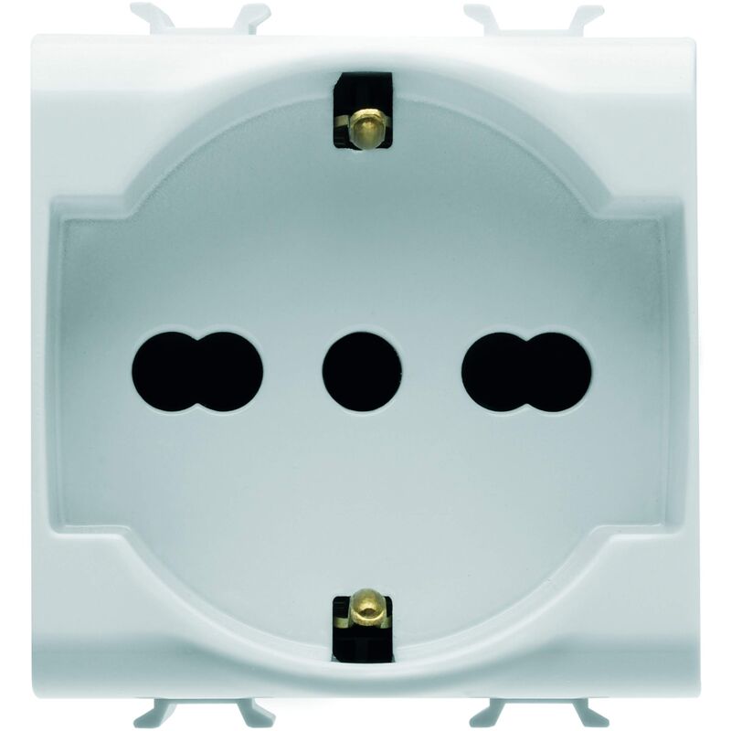 foto del prodotto gewiss gw10204dy gw10204dy serie chorus presa standard italiano tedesco 250v ac, 2p t 16a bivalente, 2 moduli, bianco, 1 pezzo