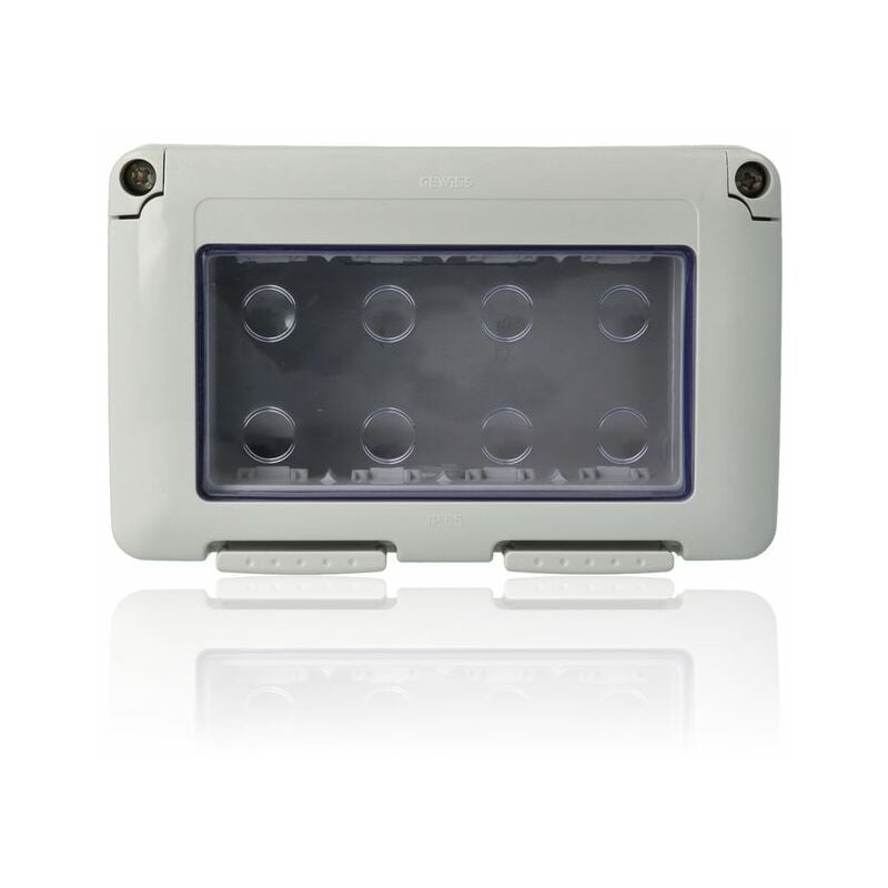 foto del prodotto gewiss gw27044 contenitore per apparecchi system stagno 4 posti grigio ral 7035 ip55