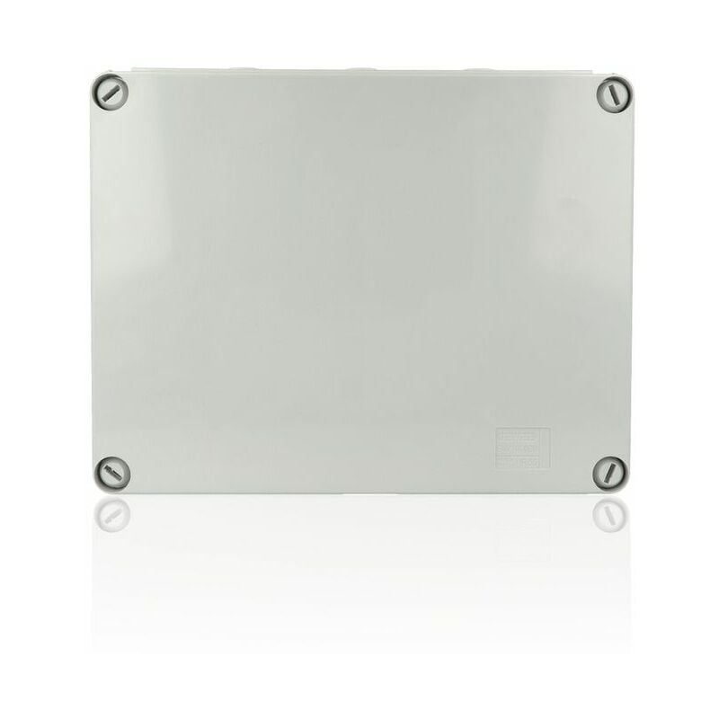foto del prodotto gewiss gw44008 scatola di derivazione con coperchio a vite ip55 dim. int. 240x190x90 pareti con passacavi grigio